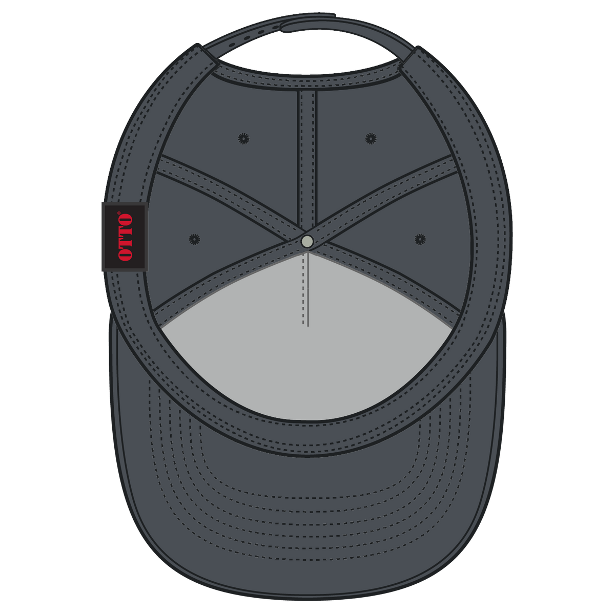 Inside View of 025 - Char. Gray OTTO CAP 5 Panel Mid Profile Baseball Cap