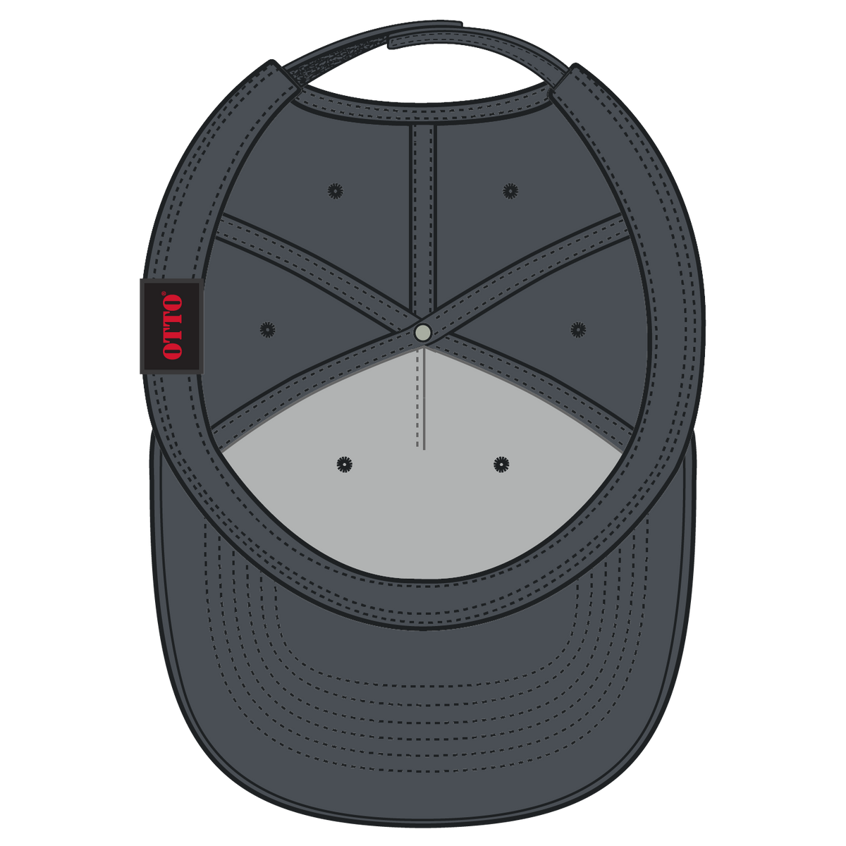 Inside View of 025 - Char. Gray OTTO CAP 5 Panel Mid Profile Baseball Cap