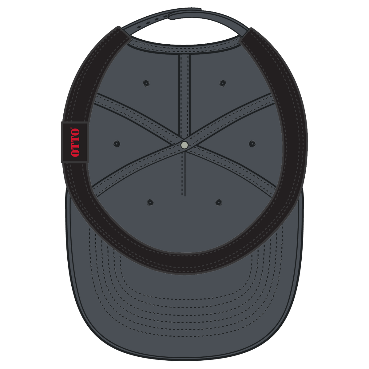 Inside View of 025 - Char. Gray OTTO CAP 5 Panel Pro Style Baseball Cap
