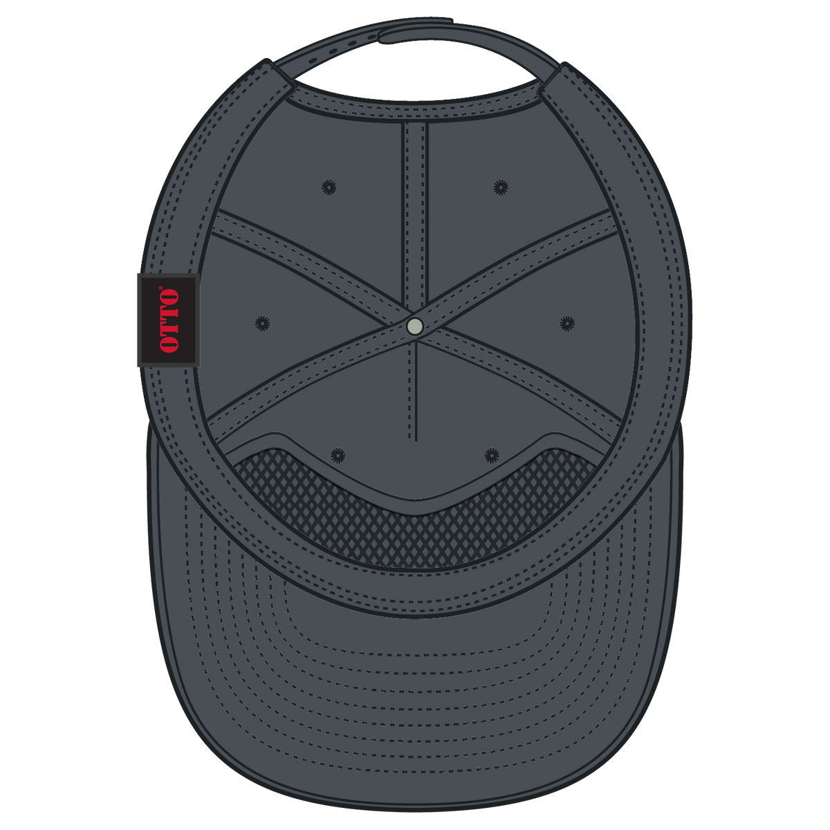 Inside View of 025 - Char. Gray OTTO CAP 5 Panel Pro Style Baseball Cap