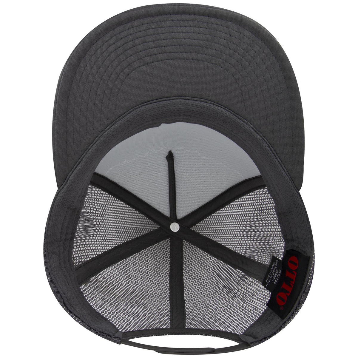 Inside View of 025 - Char. Gray OTTO CAP 5 Panel Pro Style Mesh Back Trucker Hat