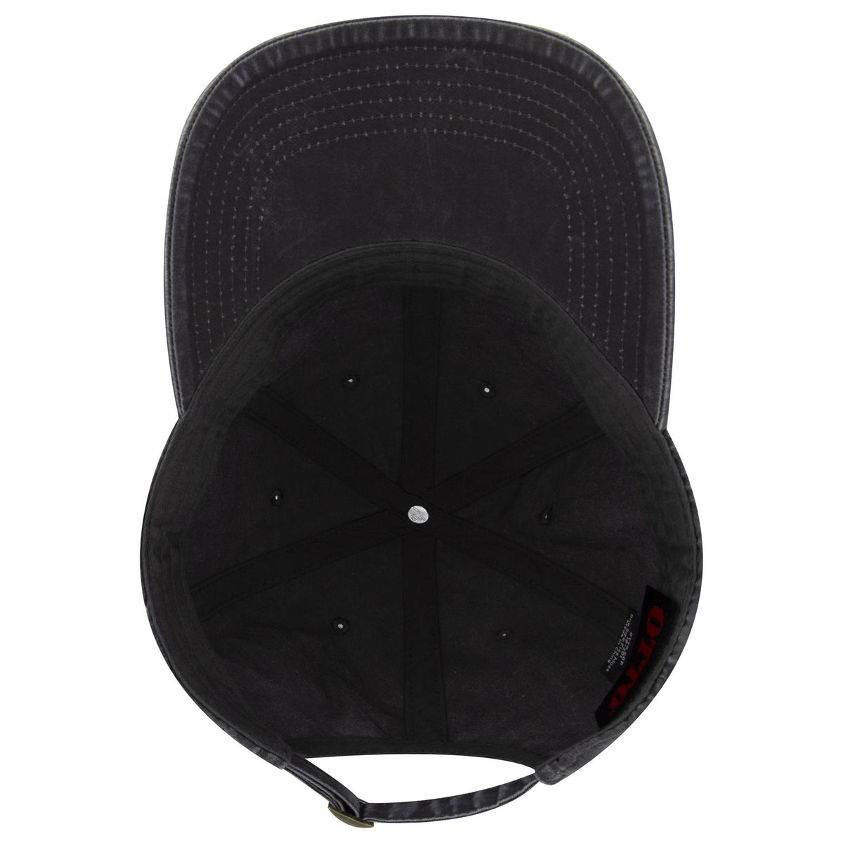 Inside View of 025 - Char. Gray OTTO CAP 6 Panel Low Profile Dad Hat