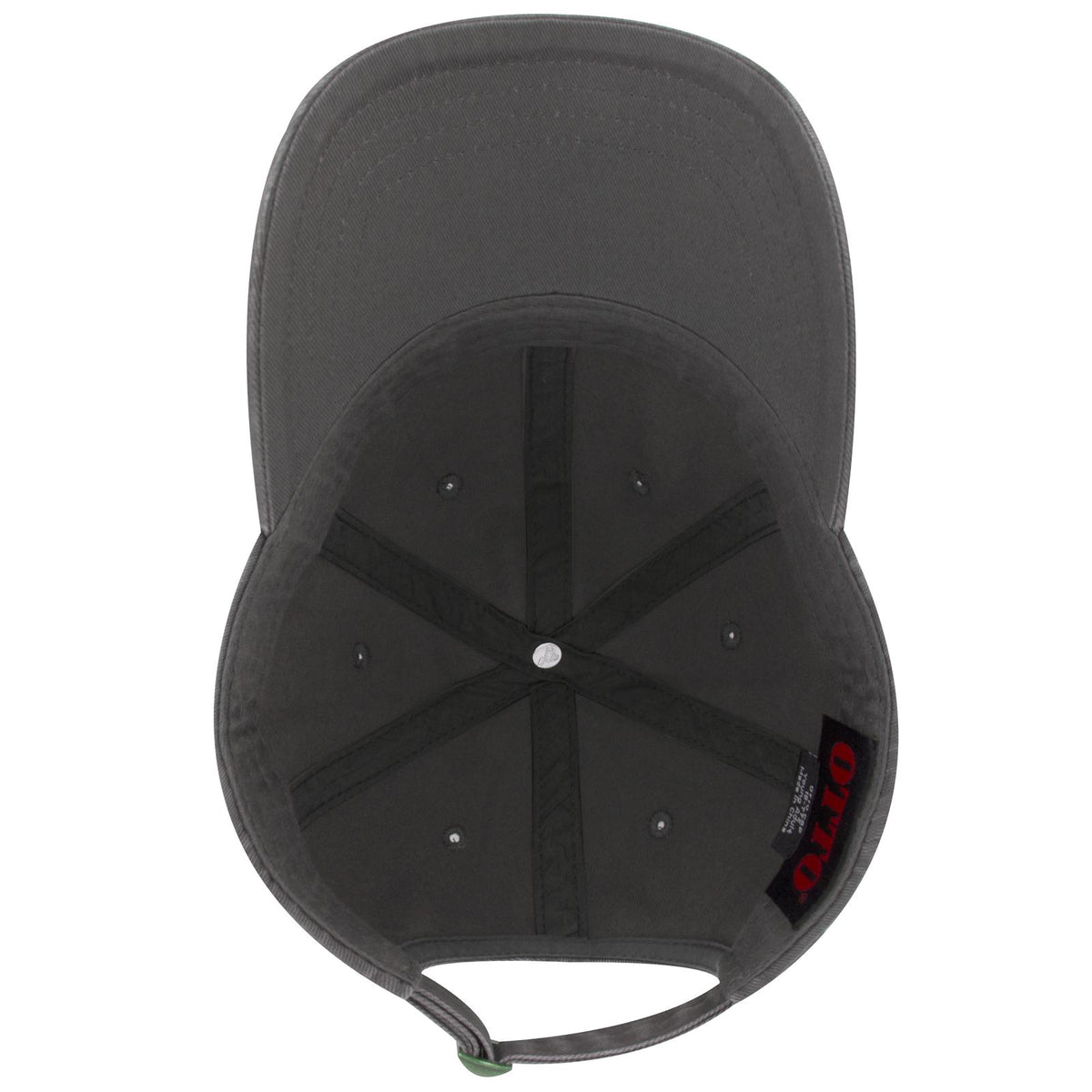 Inside View of 025 - Char. Gray OTTO CAP 6 Panel Low Profile Dad Hat