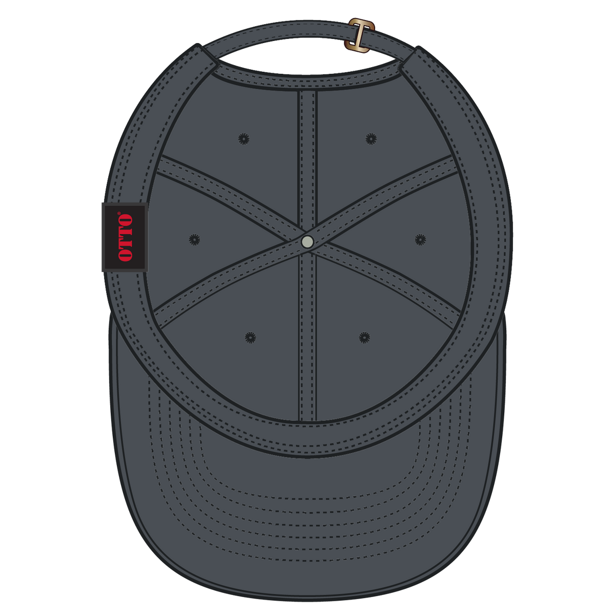 Inside View of 025 - Char. Gray OTTO CAP 6 Panel Low Profile Dad Hat