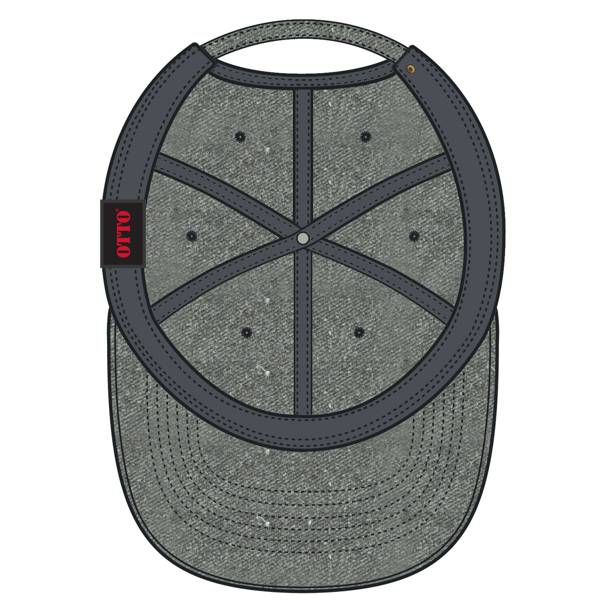 Inside View of 025 - Char. Gray OTTO CAP 6 Panel Low Profile Dad Hat
