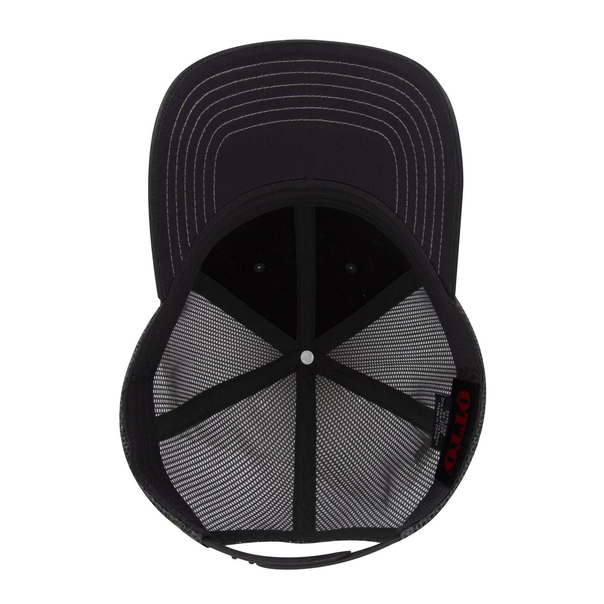 Inside View of 025 - Char. Gray OTTO CAP 6 Panel Low Profile Mesh Back Trucker Hat