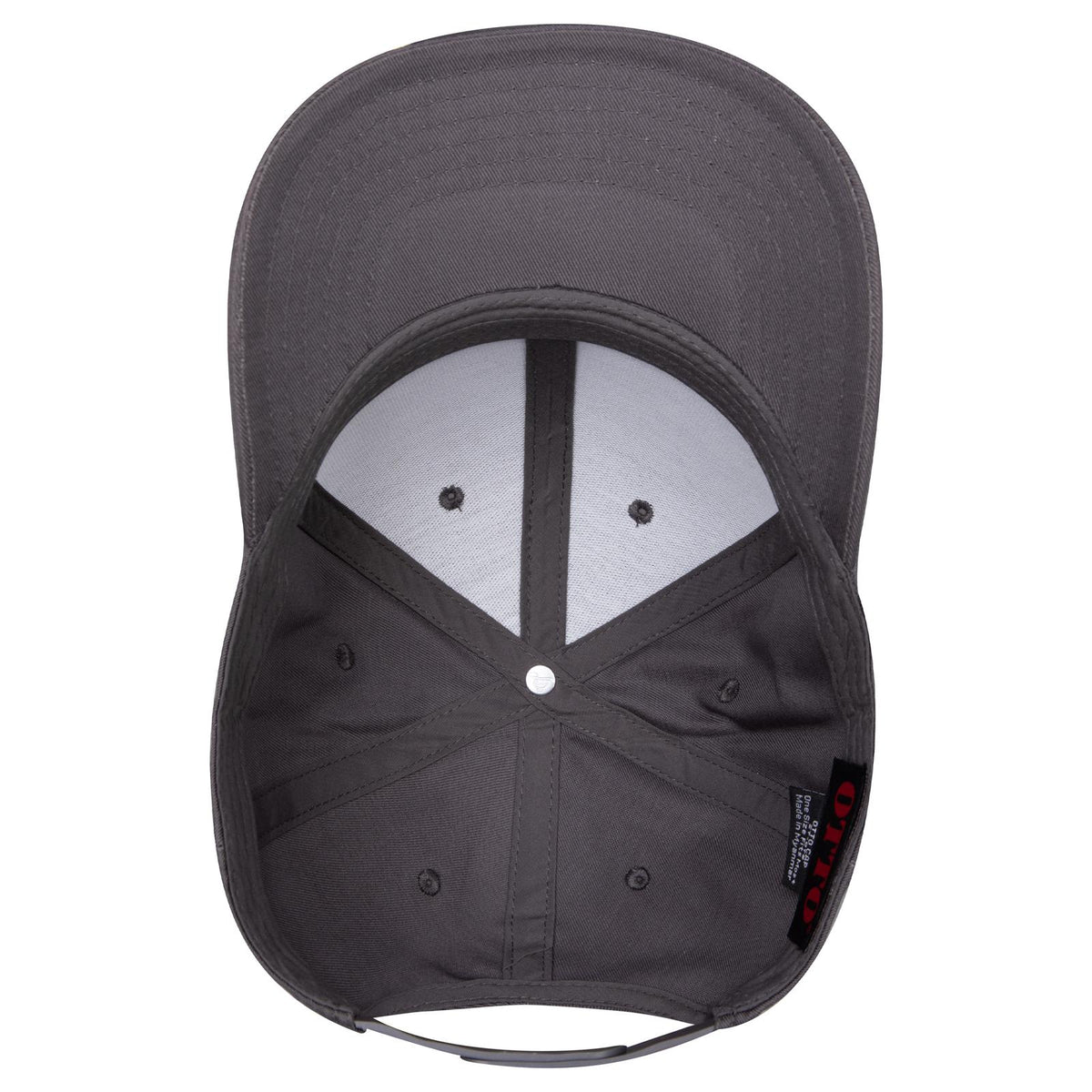 Inside View of 025 - Char. Gray OTTO CAP 6 Panel Mid Profile Baseball Cap