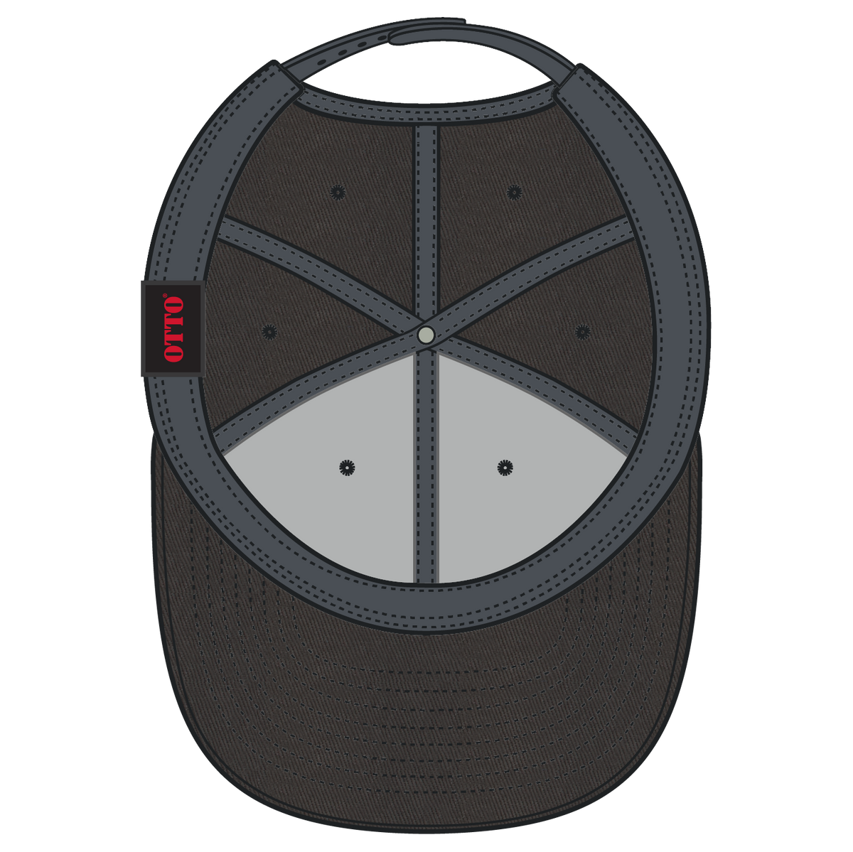 Inside View of 025 - Char. Gray OTTO CAP 6 Panel Mid Profile Baseball Cap