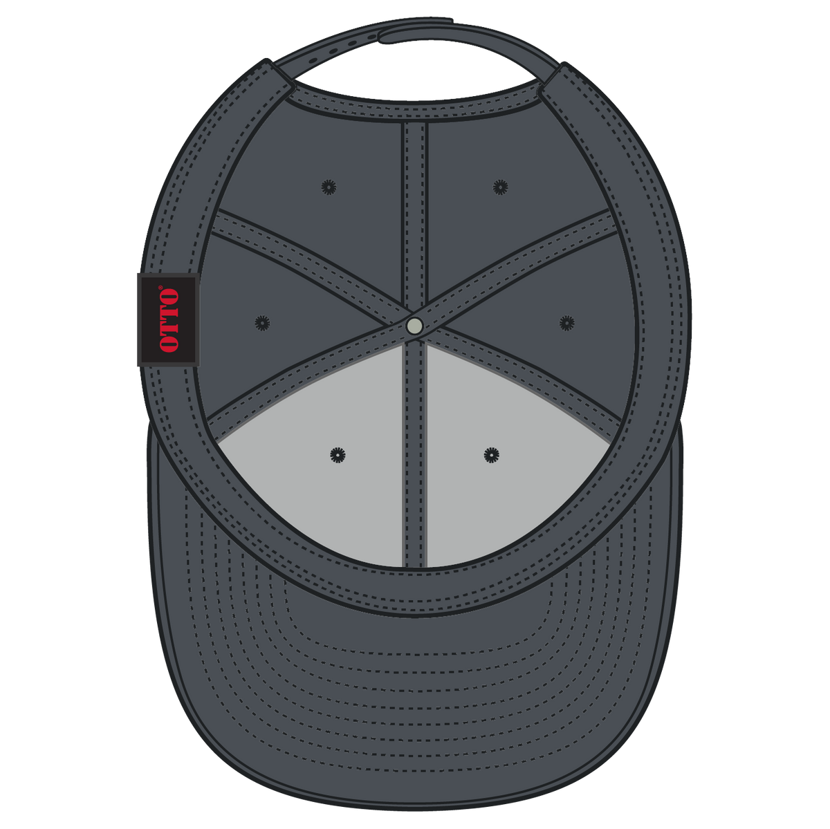 Inside View of 025 - Char. Gray OTTO CAP 6 Panel Mid Profile Baseball Cap