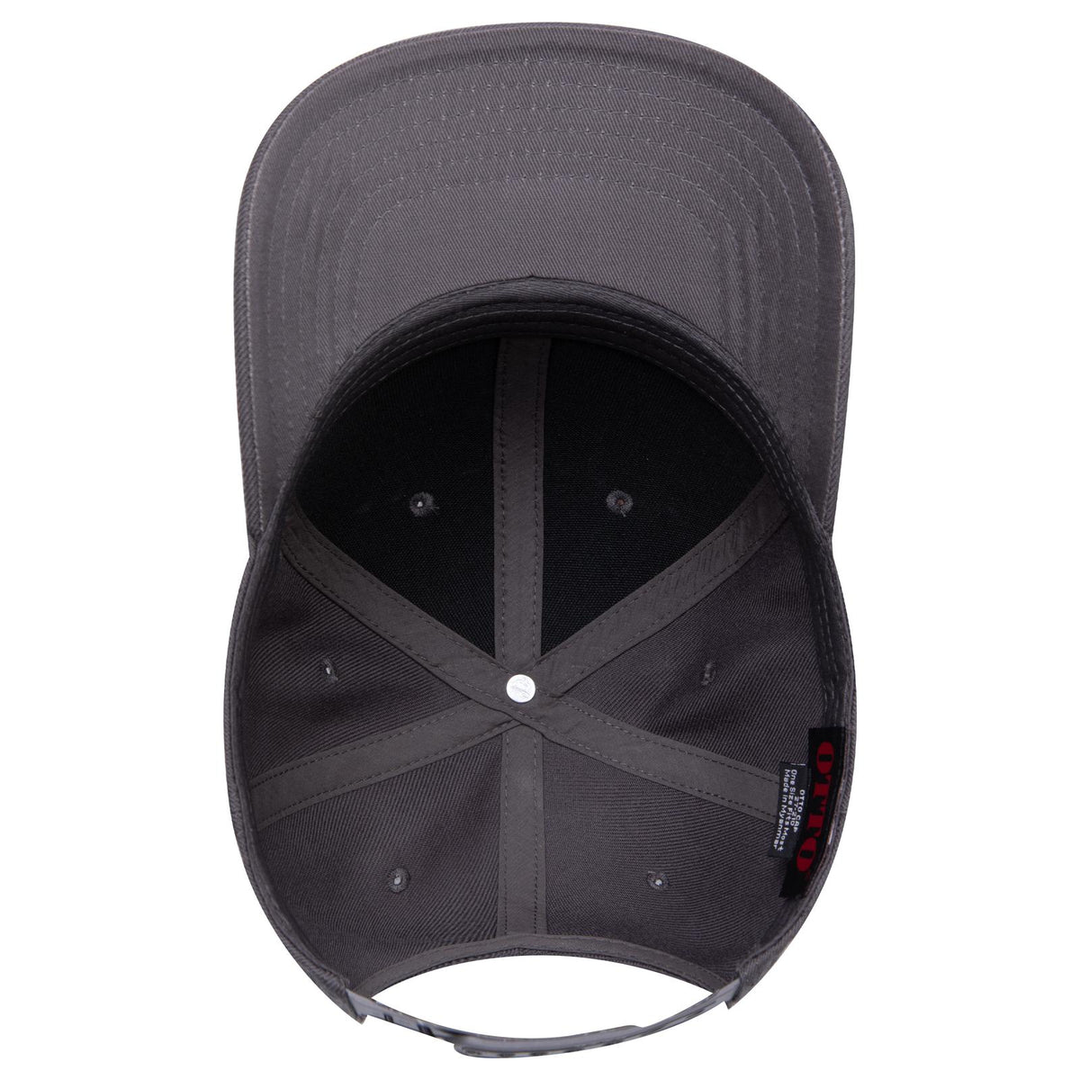 Inside View of 025 - Char. Gray OTTO CAP 6 Panel Mid Profile Baseball Cap