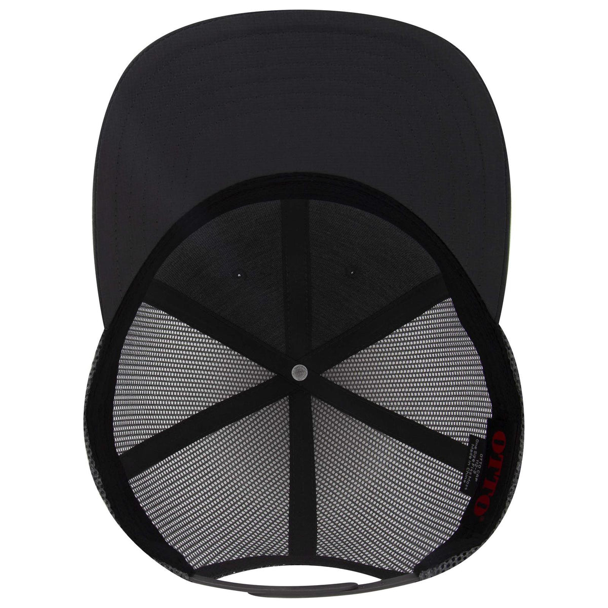 Inside View of 025 - Char. Gray OTTO CAP 6 Panel Mid Profile Mesh Back Trucker Hat