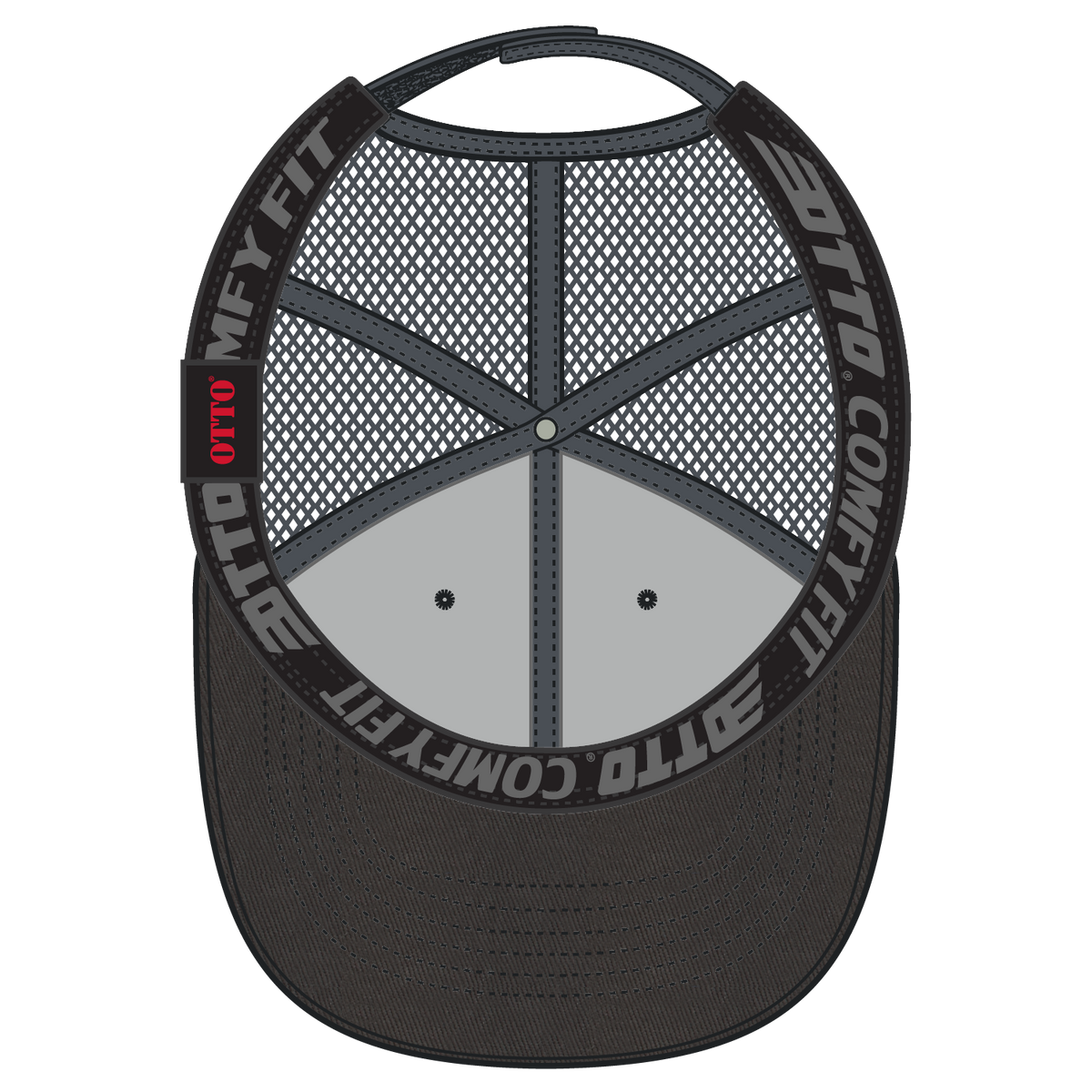 Inside View of 025 - Char. Gray OTTO CAP "OTTO COMFY FIT" 6 Panel Low Profile Baseball Cap