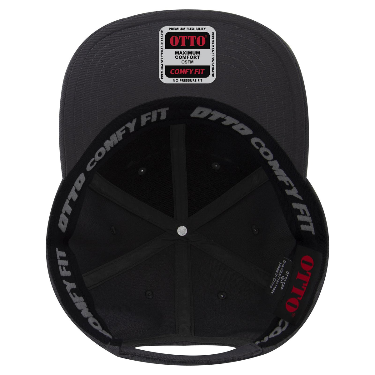 Inside View of 025 - Char. Gray OTTO CAP "OTTO COMFY FIT" 6 Panel Low Profile Baseball Cap