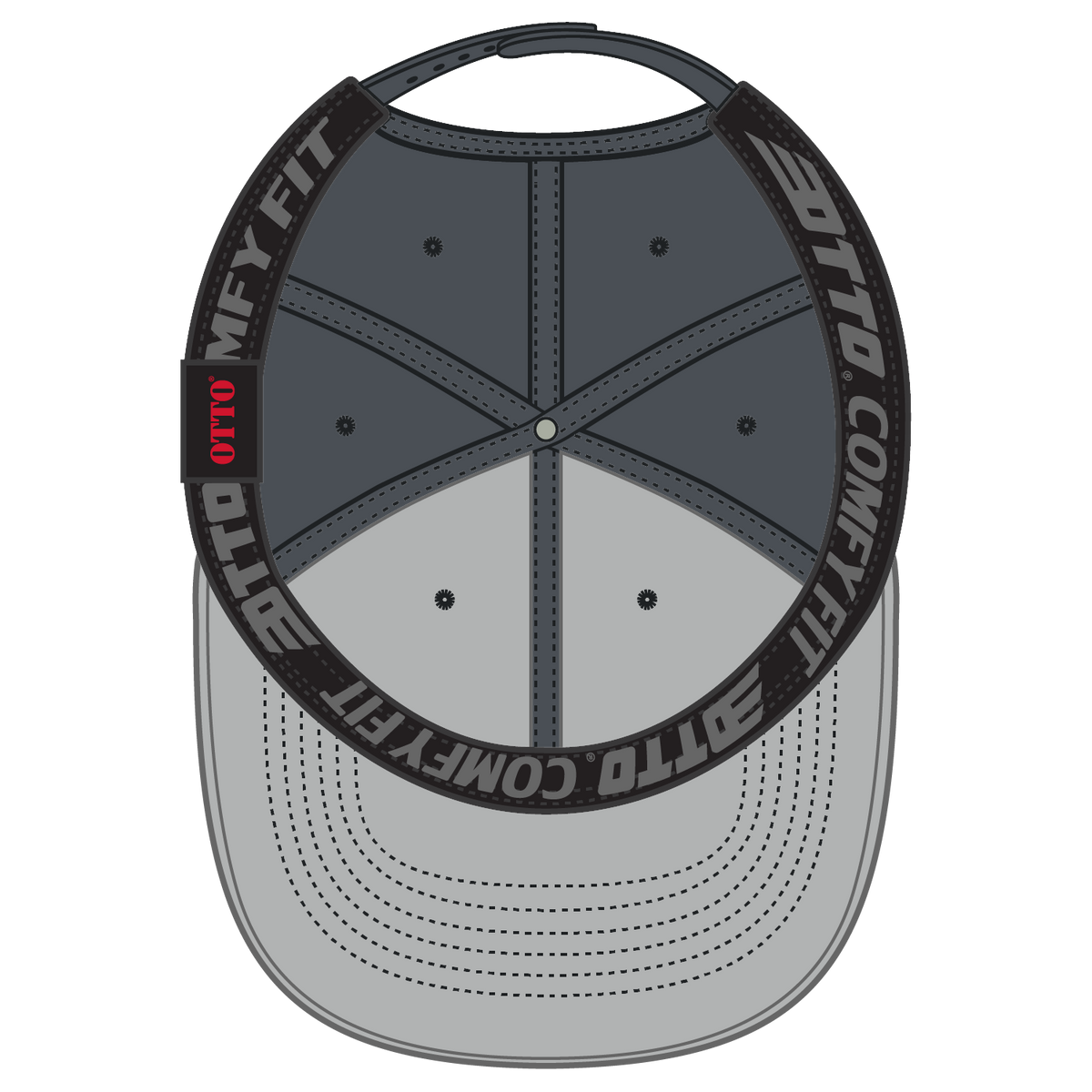 Inside View of 025 - Char. Gray OTTO CAP "OTTO COMFY FIT" 6 Panel Low Profile Baseball Cap