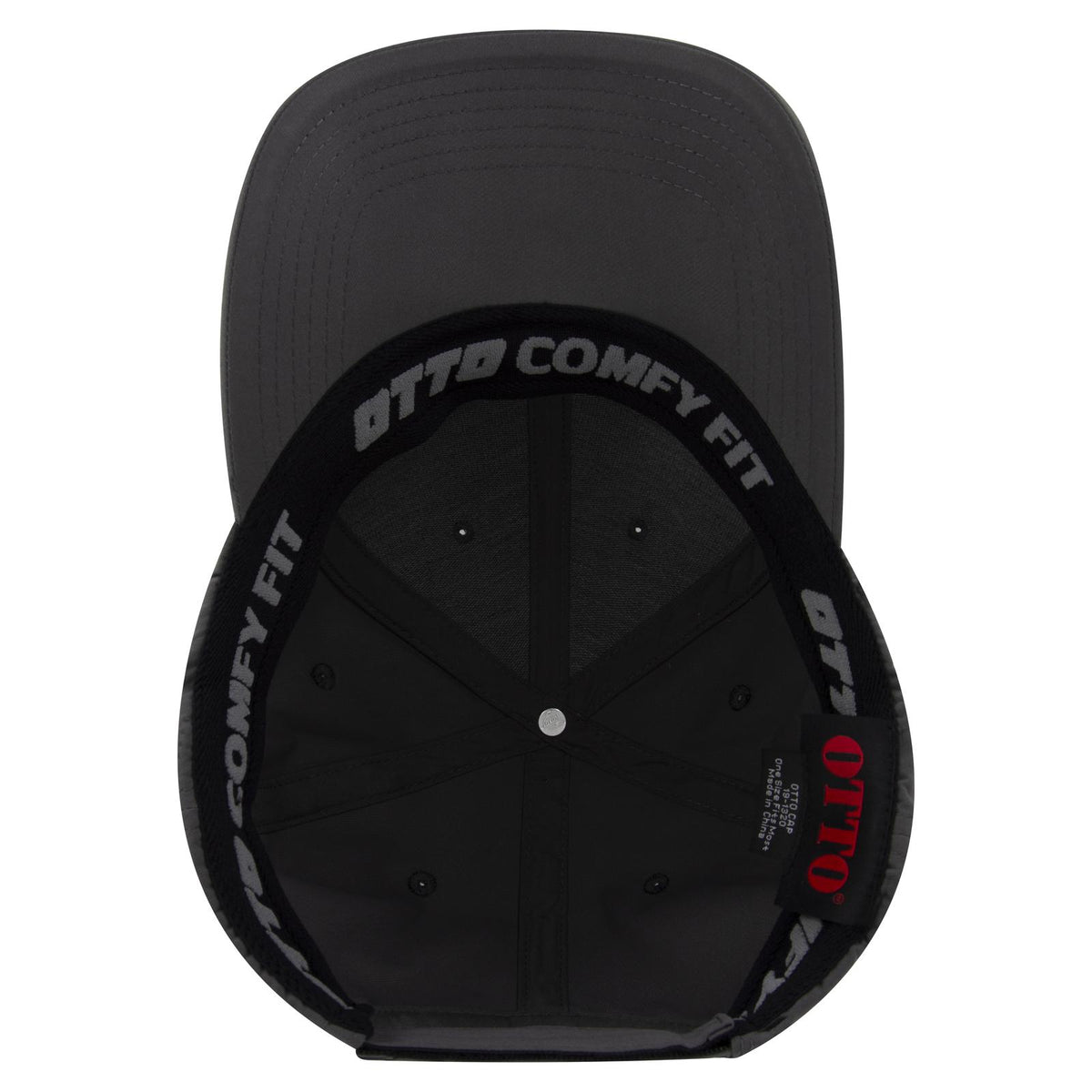 Inside View of 025 - Char. Gray OTTO CAP "OTTO COMFY FIT" 6 Panel Low Profile Baseball Cap