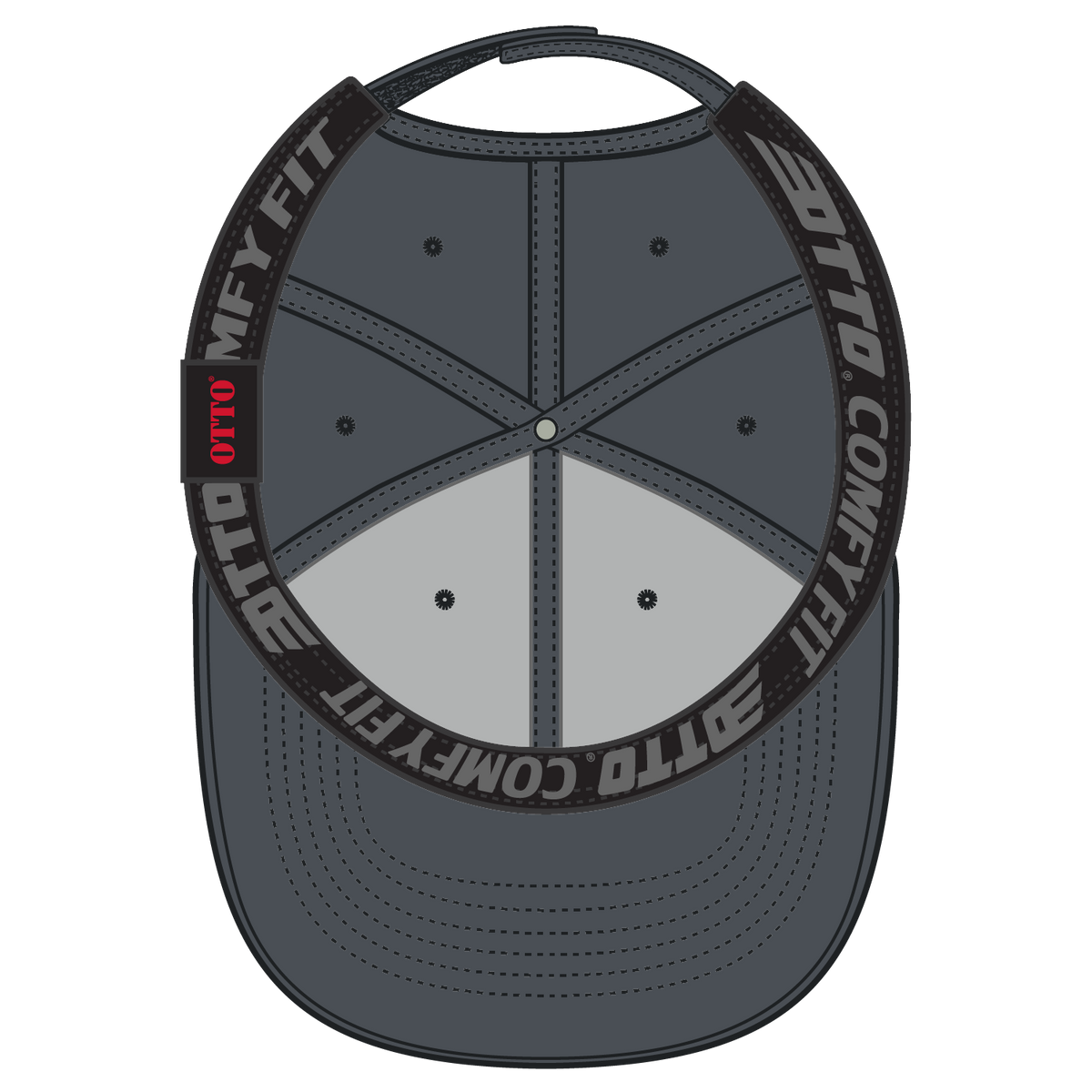 Inside View of 025 - Char. Gray OTTO CAP "OTTO COMFY FIT" 6 Panel Low Profile Baseball Cap