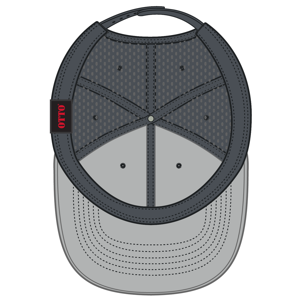 Inside View of 025 - Char. Gray OTTO CAP "OTTO COMFY FIT" 6 Panel Mid Profile Baseball Cap