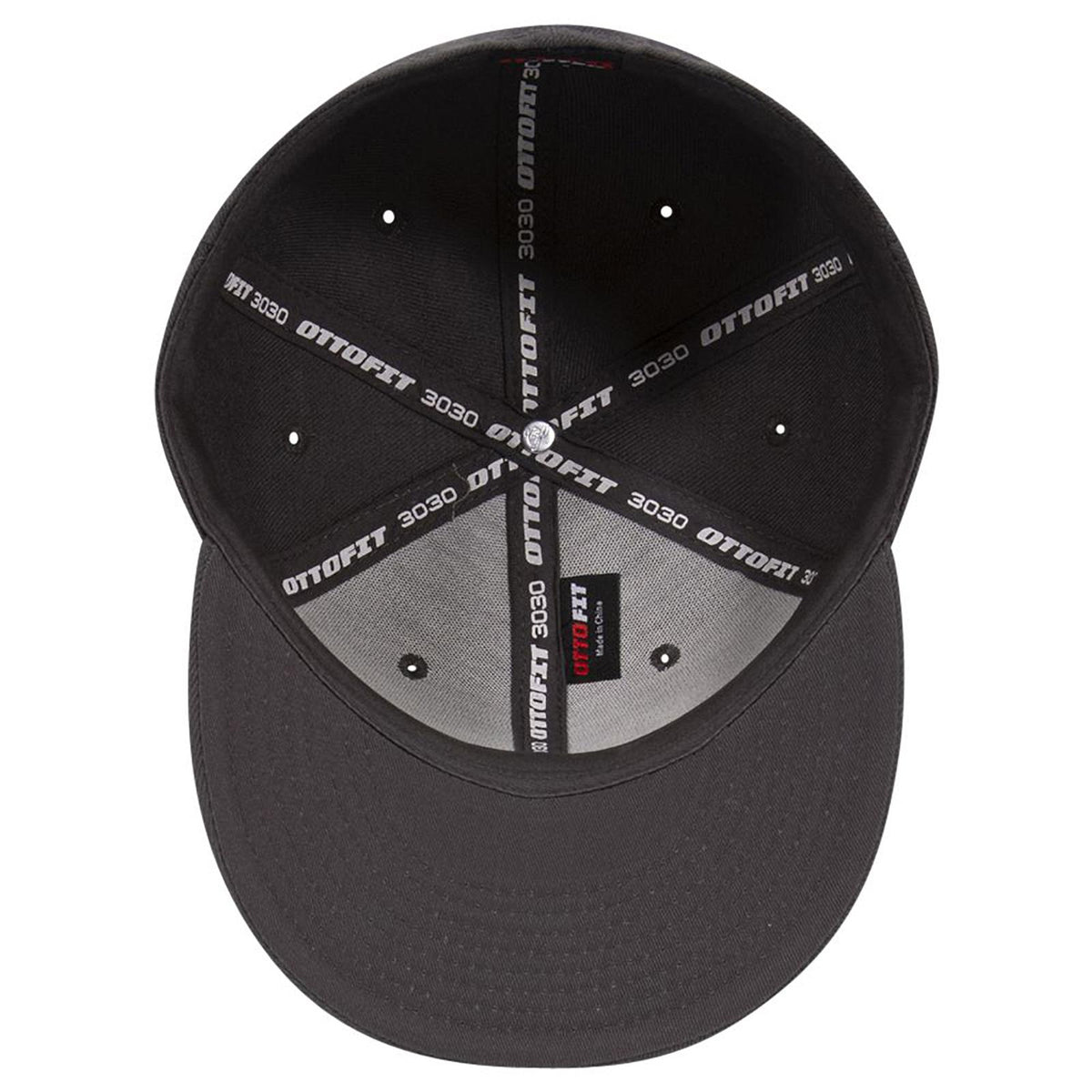 Inside View of 025 - Char. Gray OTTO CAP "OTTO FIT" 6 Panel Mid Profile Flat Visor Baseball Cap