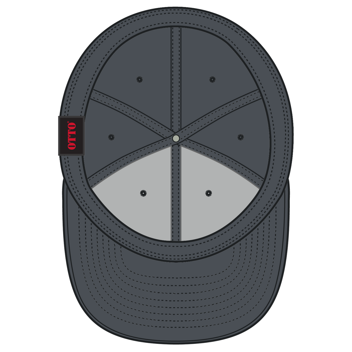Inside View of 025 - Char. Gray OTTO CAP "OTTO FIT" 6 Panel Mid Profile Flat Visor Baseball Cap