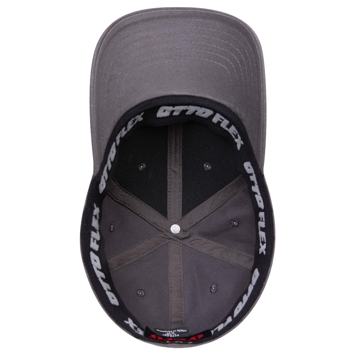 Inside View of 025 - Char. Gray OTTO CAP "OTTO FLEX" Fitted 6 Panel Low Profile Baseball Cap