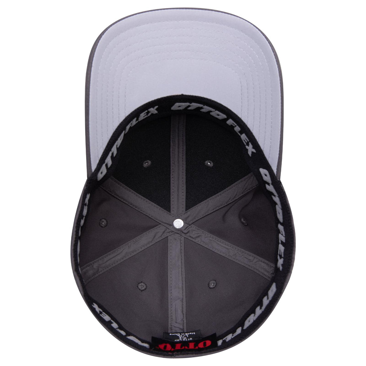 Inside View of 025 - Char. Gray OTTO CAP "OTTO FLEX" Fitted 6 Panel Low Profile Baseball Cap