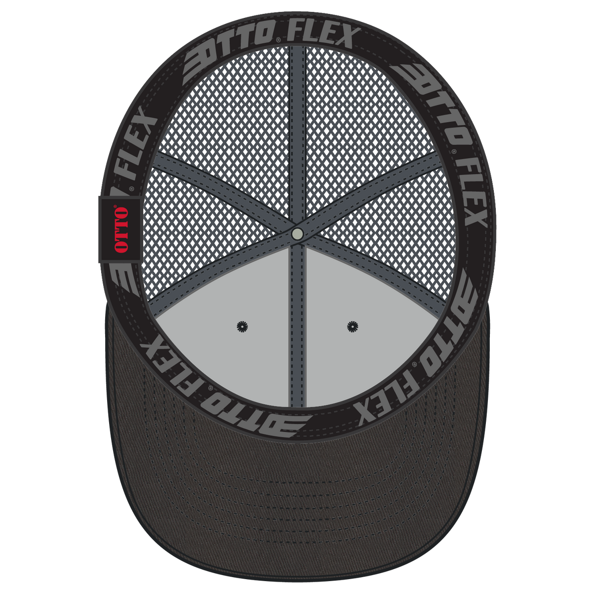 Inside View of 025 - Char. Gray OTTO CAP "OTTO FLEX" Fitted 6 Panel Low Profile Baseball Cap
