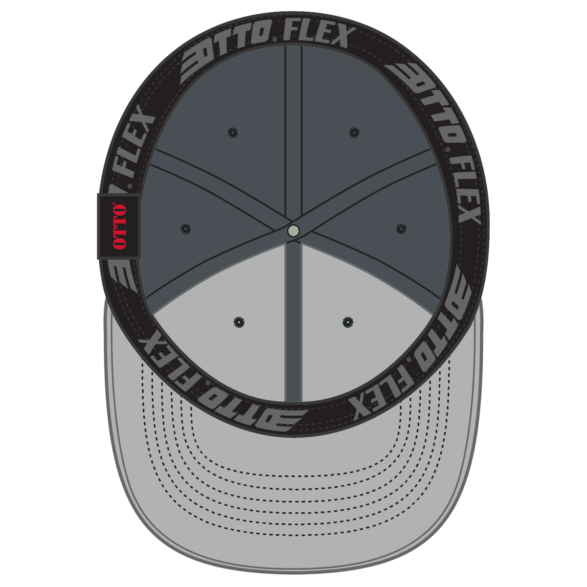 Inside View of 025 - Char. Gray OTTO CAP "OTTO FLEX" Fitted 6 Panel Low Profile Baseball Cap