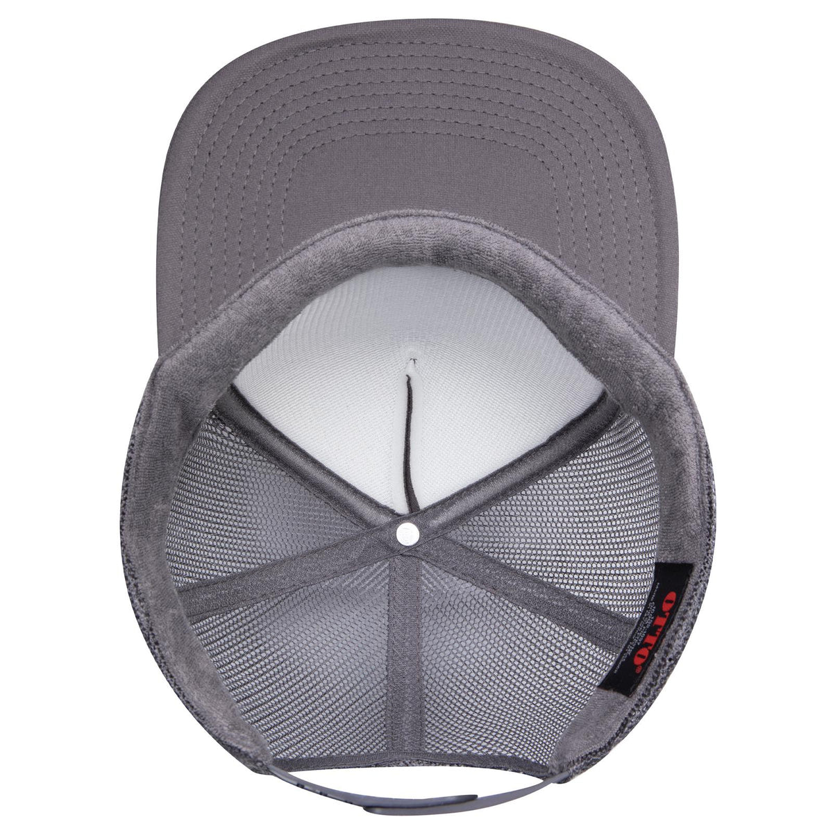 Inside View of 025 - Char. Gray OTTO CAP "OTTO SNAP" 5 Panel High Crown Mesh Back Trucker Snapback Hat