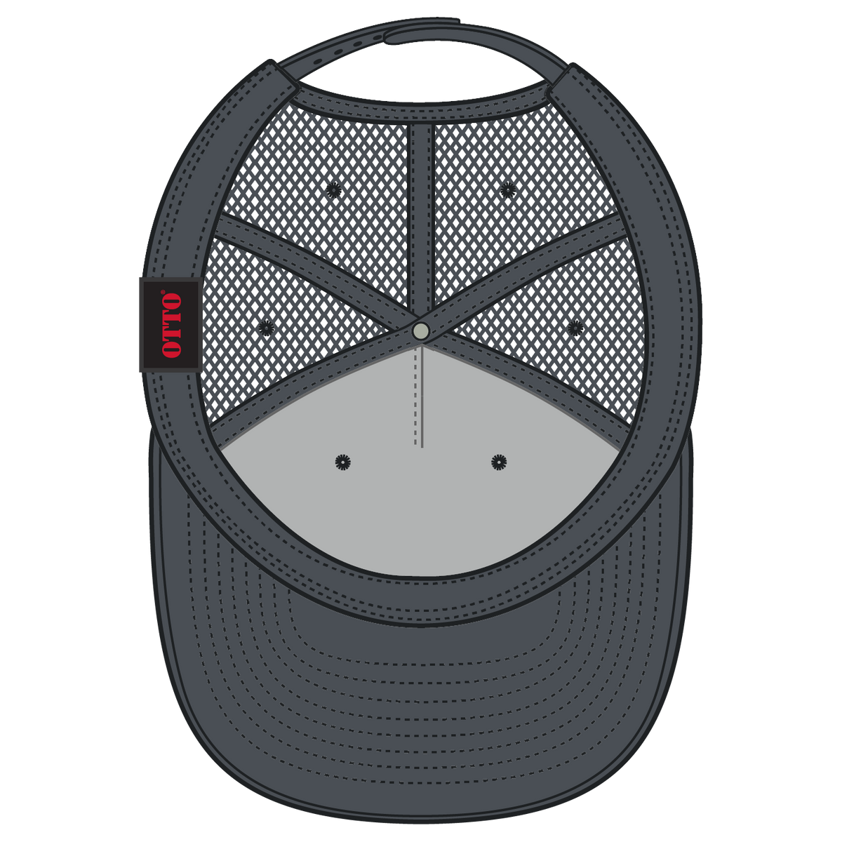 Inside View of 025 - Char. Gray OTTO CAP "OTTO SNAP" 5 Panel Pro Style Mesh Back Trucker Snapback Hat