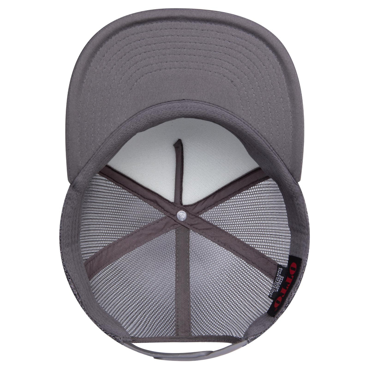 Inside View of 025 - Char. Gray OTTO CAP "OTTO SNAP" 5 Panel Pro Style Mesh Back Trucker Snapback Hat