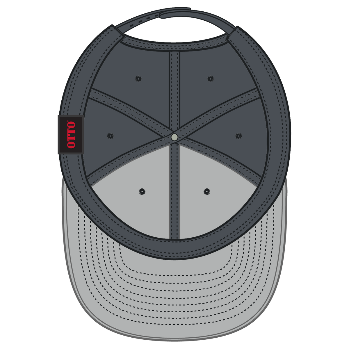 Inside View of 025 - Char. Gray OTTO CAP “OTTO SNAP” 6 Panel Pro Style Snapback Hat