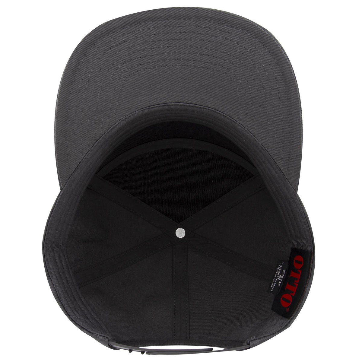 Inside View of 025 - Char. Gray OTTO CAP "OTTO SNAP" 7 Panel Pro Style Snapback Hat