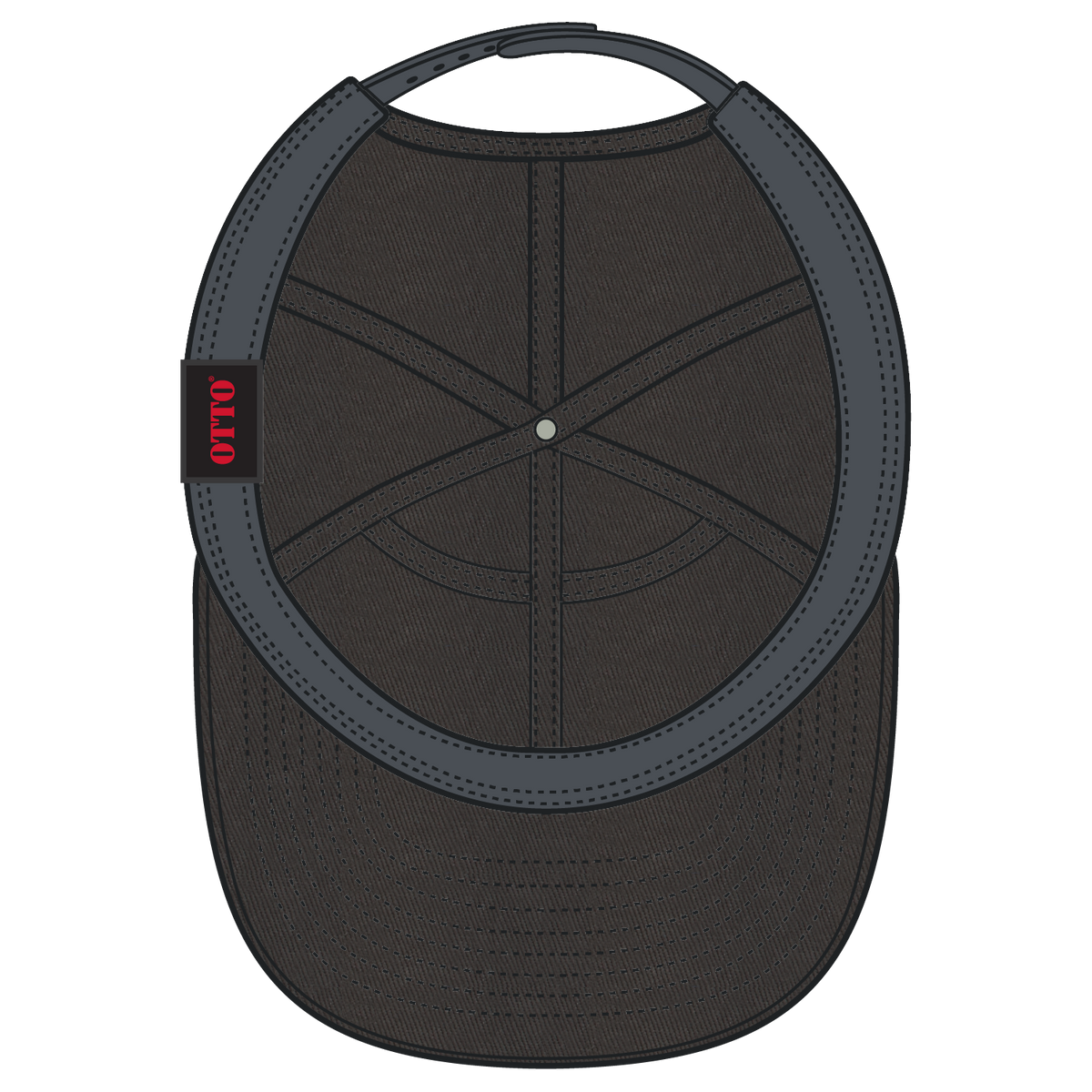 Inside View of 025 - Char. Gray OTTO CAP "OTTO SNAP" 7 Panel Pro Style Snapback Hat