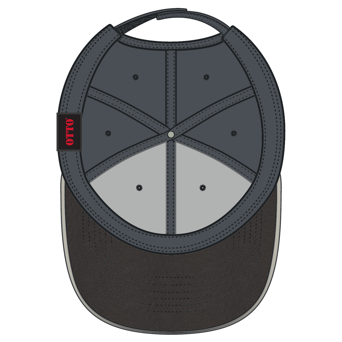 Inside View of 025 - Char. Gray OTTO CAP Reflective 6 Panel Low Profile Baseball Cap