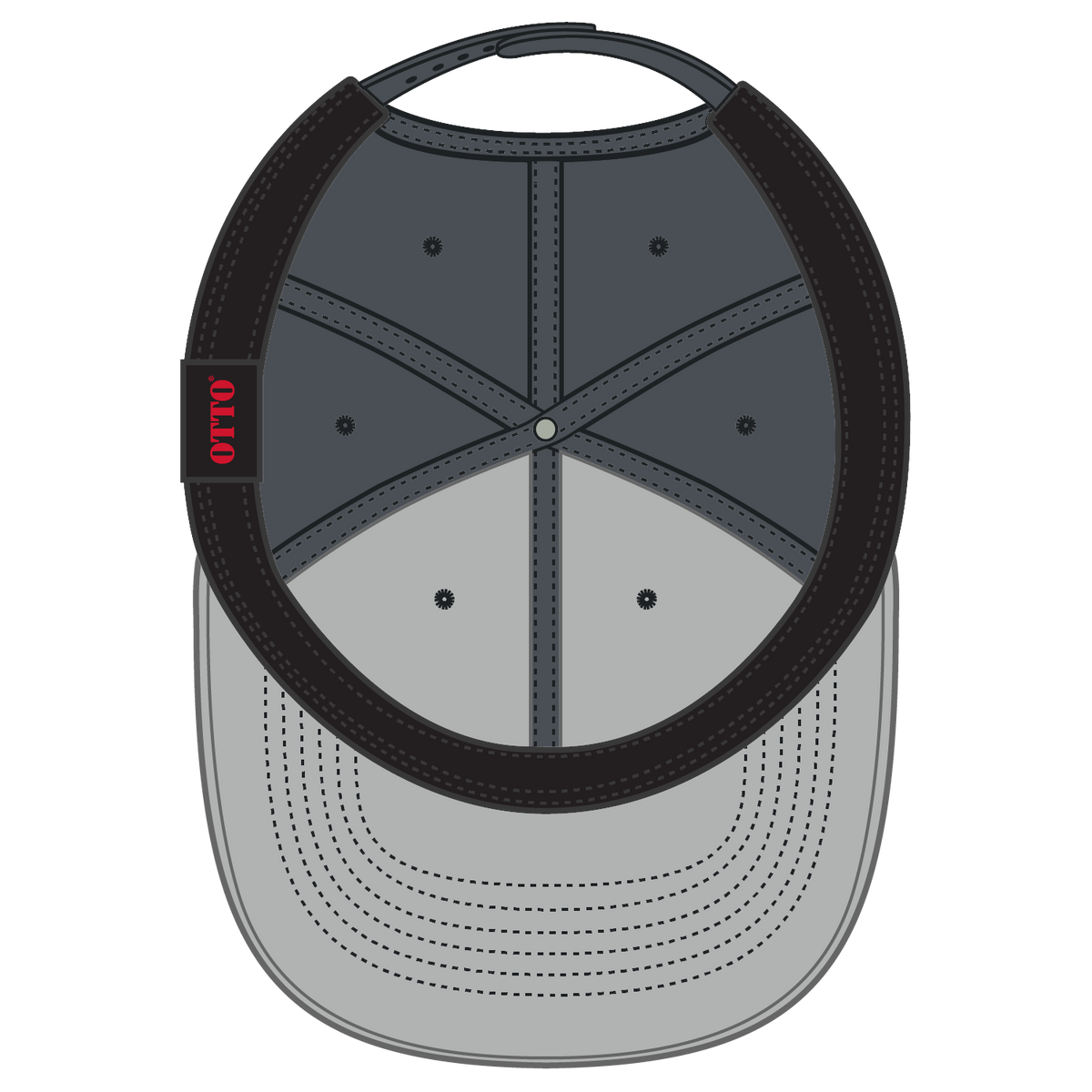 Inside View of 025 - Char. Gray OTTO CAP Seamless 6 Panel Mid Profile Baseball Cap