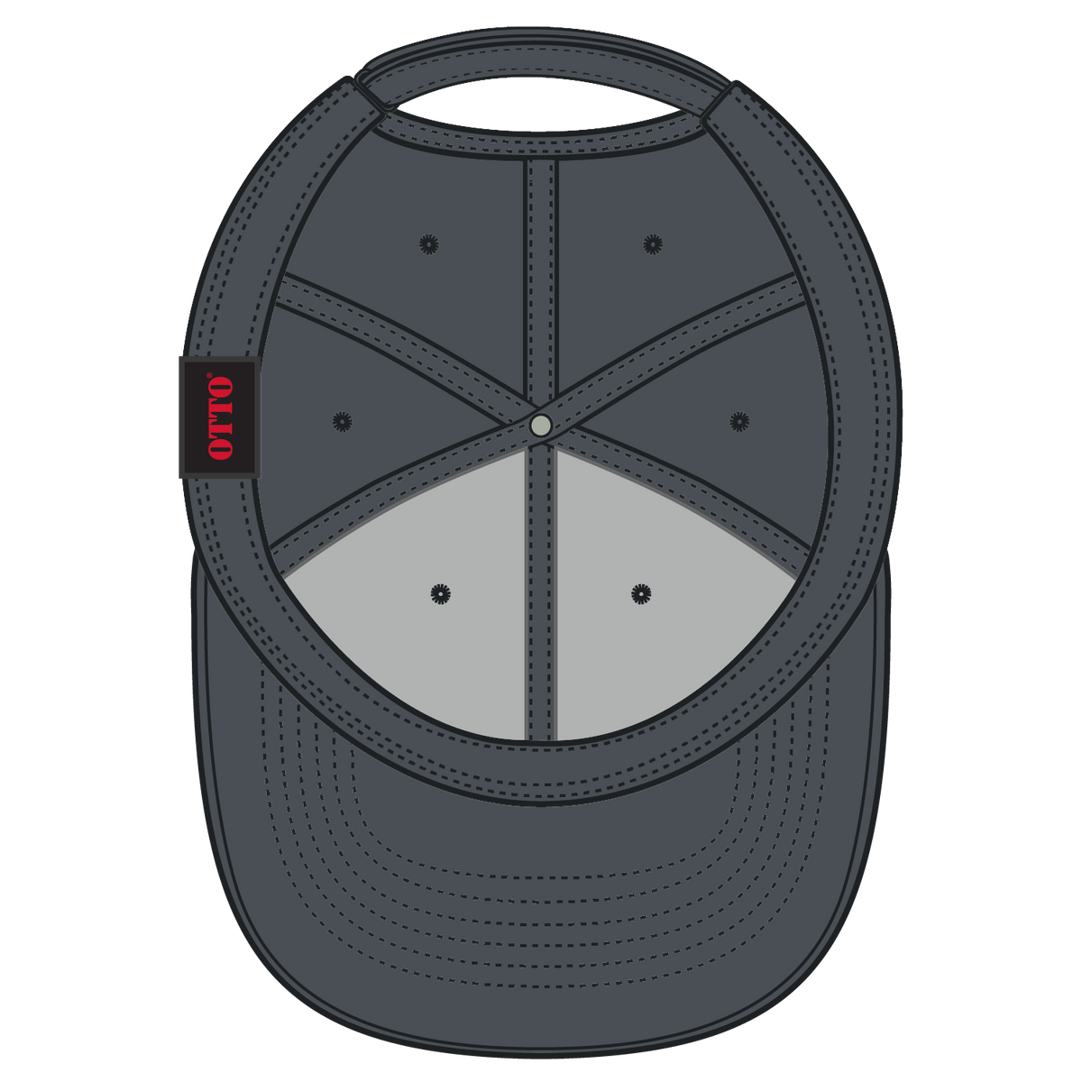 Inside View of 025 - Char. Gray OTTO CAP UPF 50+ 6 Panel Low Profile Baseball Cap