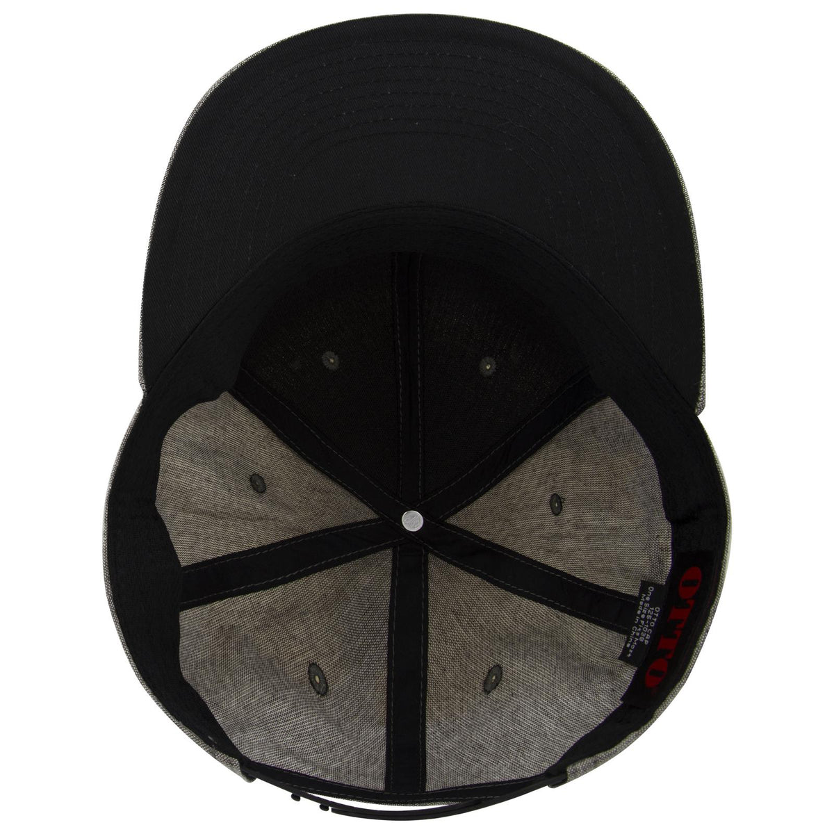 Inside View of 025A - Char. Gray OTTO CAP “OTTO SNAP” 6 Panel Pro Style Snapback Hat