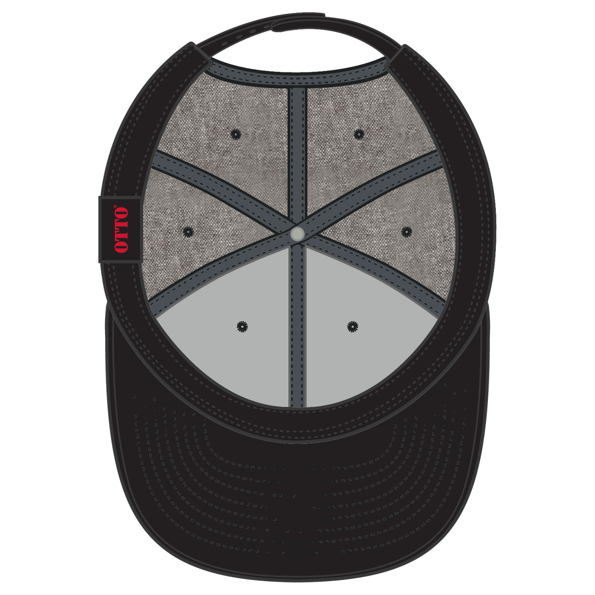 Inside View of 025A - Char. Gray OTTO CAP “OTTO SNAP” 6 Panel Pro Style Snapback Hat