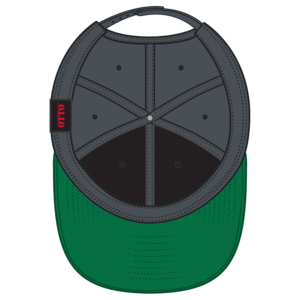 Inside View of 025A - Char. Gray OTTO CAP "OTTO SNAP" 6 Panel Pro Style Snapback Hat