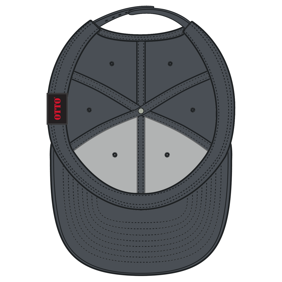 Inside View of 025B - Ch Gry OTTO CAP "OTTO SNAP" 6 Panel Pro Style Snapback Hat