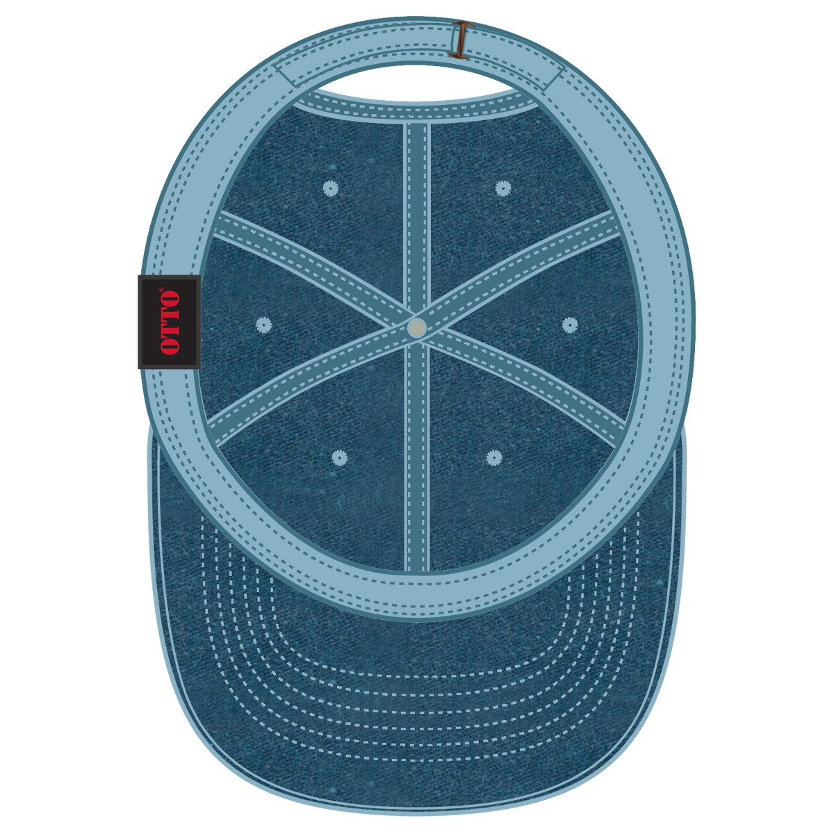 Inside View of 030 - Sky Blue OTTO CAP 6 Panel Low Profile Dad Hat