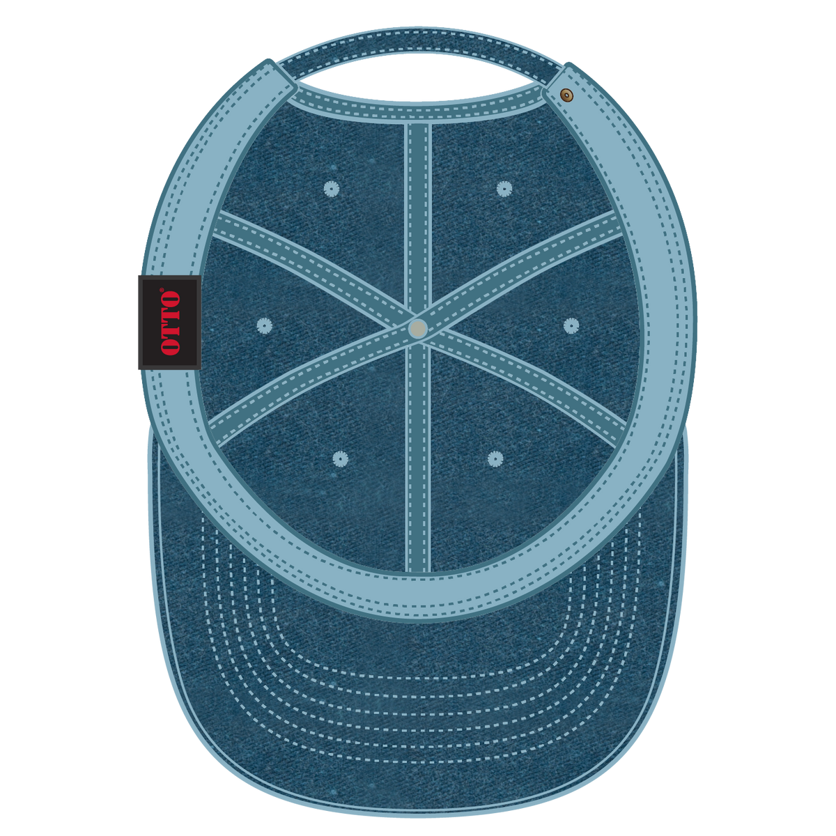 Inside View of 030 - Sky Blue OTTO CAP 6 Panel Low Profile Dad Hat