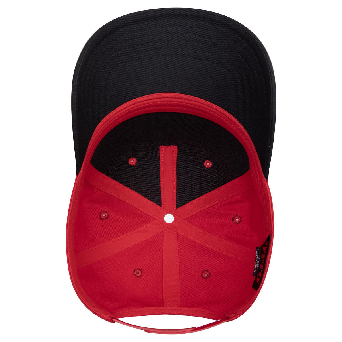 Inside View of 0302 - Blk/Red OTTO CAP 5 Panel Mid Profile Baseball Cap
