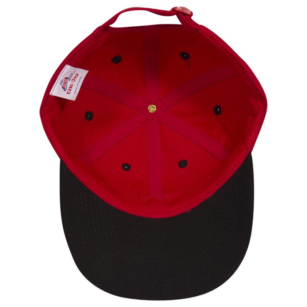 Inside View of 0302 - Blk/Red OTTO CAP 6 Panel Low Profile Baseball Cap
