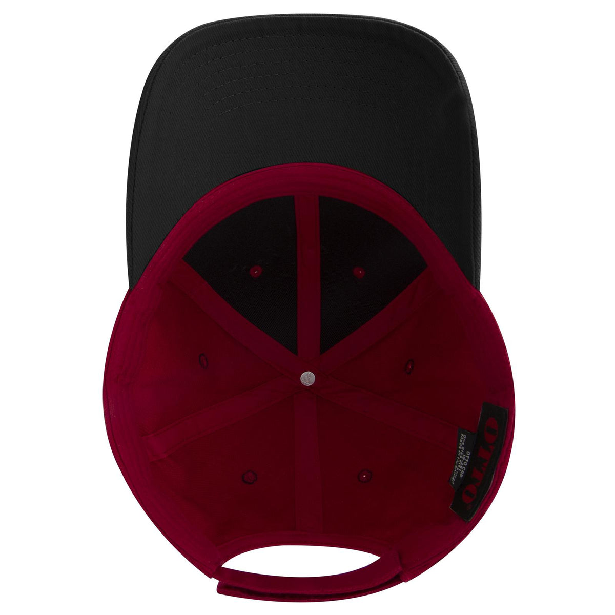 Inside View of 0302 - Blk/Red OTTO CAP 6 Panel Low Profile Baseball Cap