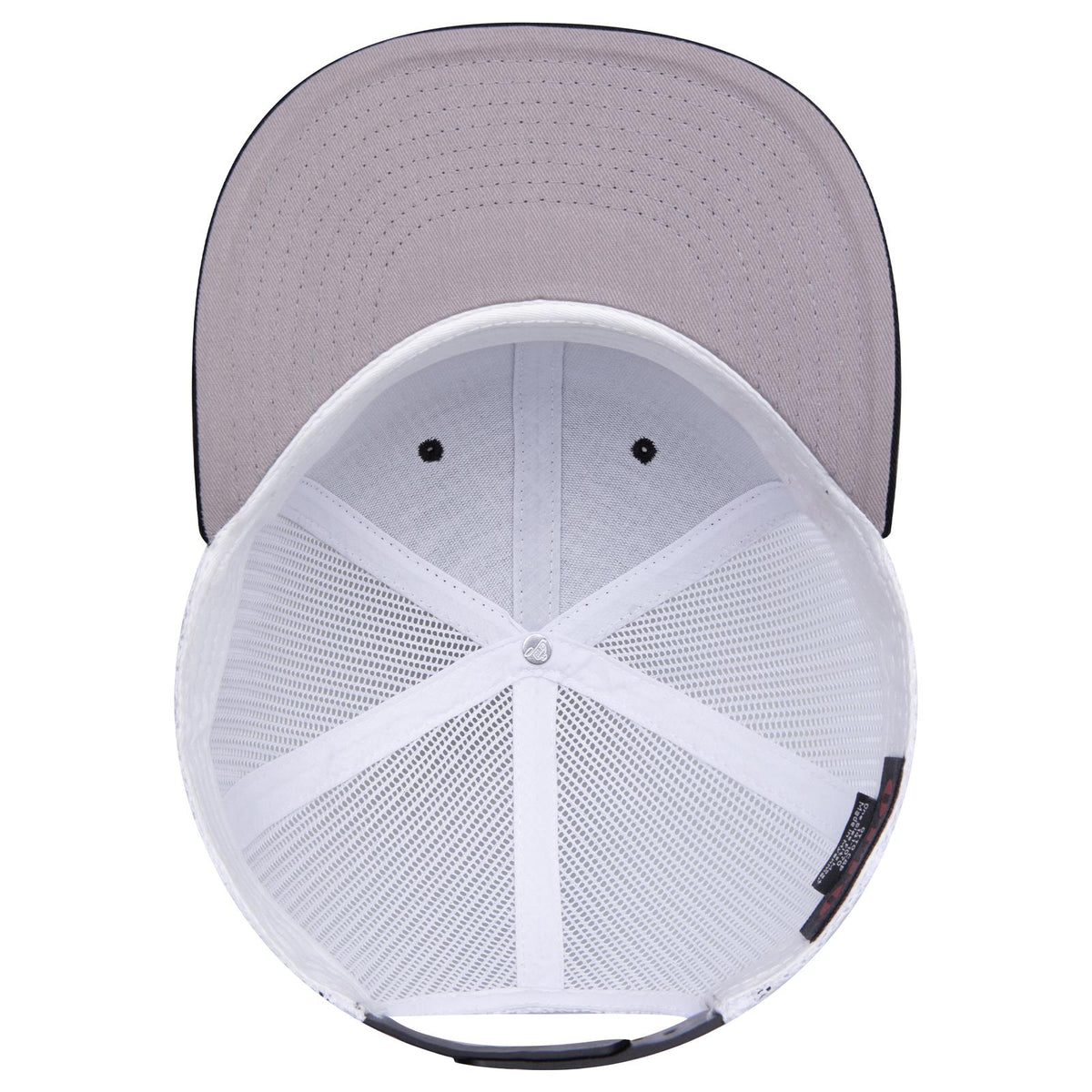 Inside View of 030316 - Blk/Blk/Wht OTTO CAP "OTTO SNAP" 6 Panel Pro Style Mesh Back Trucker Snapback Hat