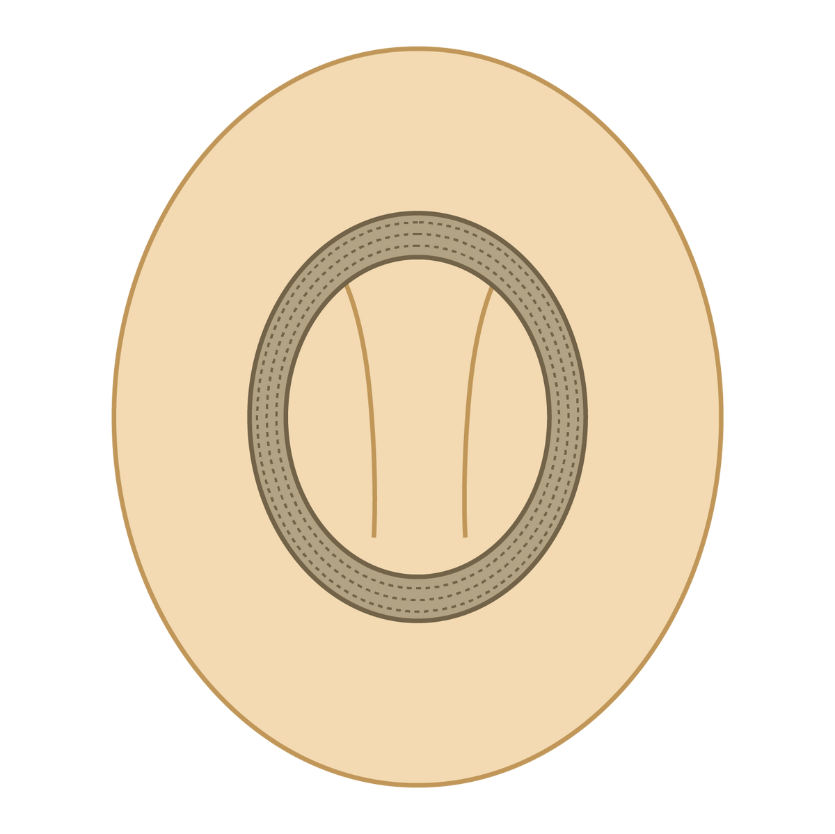 Inside View of 031 - Natural OTTO CAP Straw Cowboy Hat w/Adjustable Cord