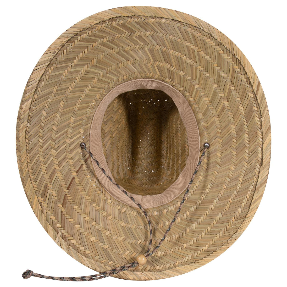 Inside View of 031 - Natural OTTO CAP Straw Lifeguard Hat w/ Adjustable Cord