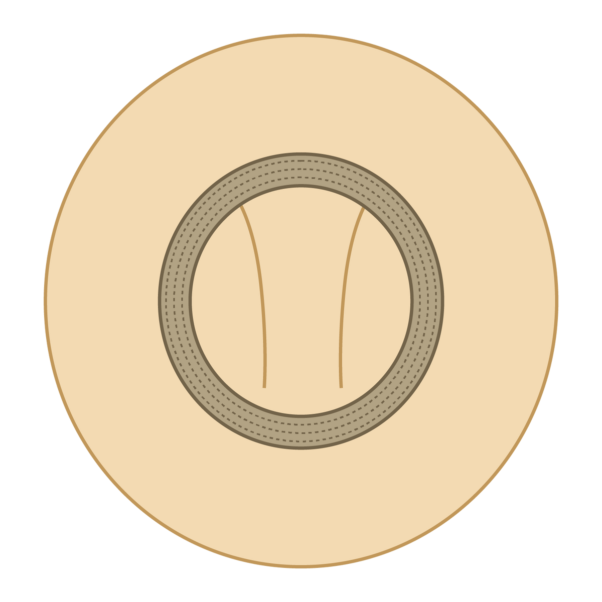 Inside View of 031 - Natural OTTO CAP Straw Lifeguard Hat w/ Adjustable Cord