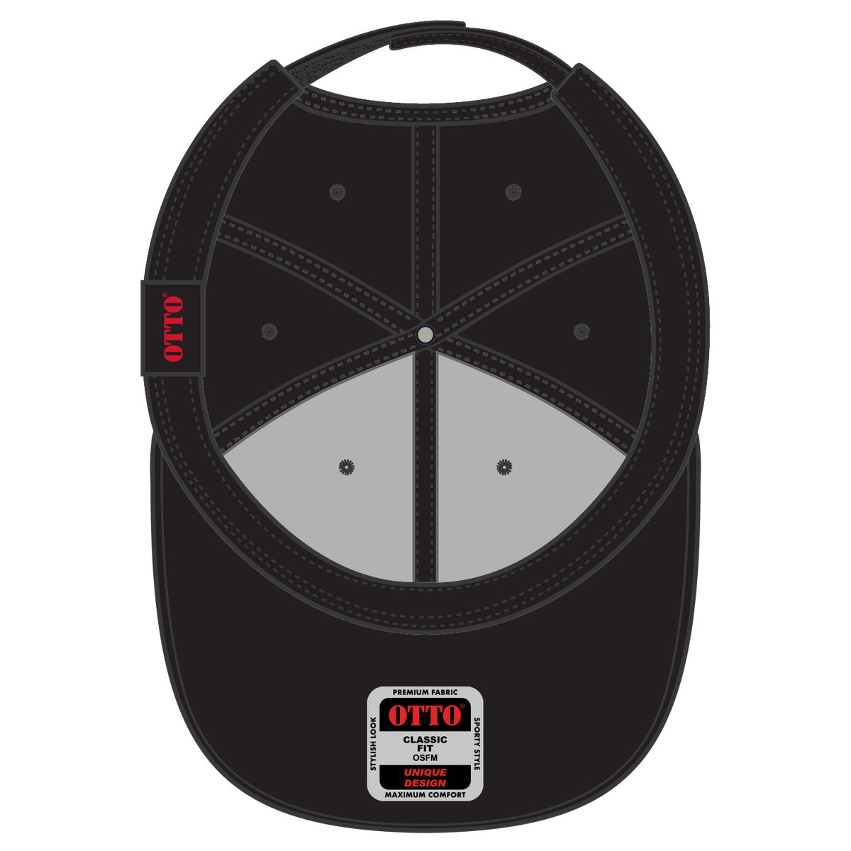Inside View of 031111D - Blk/Pur/Pur OTTO CAP 6 Panel Low Profile Baseball Cap